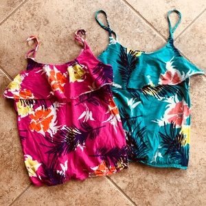 SOLD Set of Old Navy Floral Ruffle Tank Tops XS
